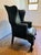 19th Century English Leather Wingback Chair For Sale - Image 4 of 11