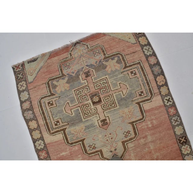 Triple Medallion Vintage Turkish Runner For Sale - Image 10 of 10