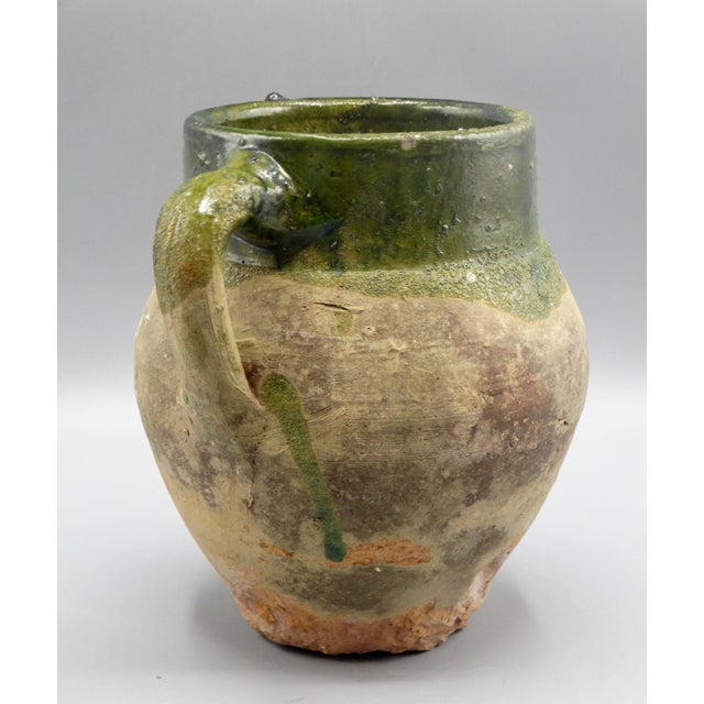 Late 19th Century 19th-Century French Confit Pot Jar Green Glaze For Sale - Image 5 of 9