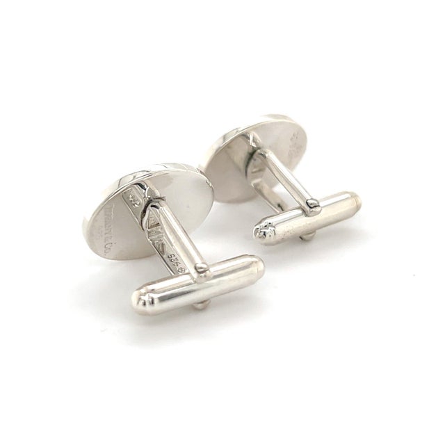 1990s 1990s Pair of Tiffany & Co Estate Sterling Silver Cufflinks For Sale - Image 5 of 9