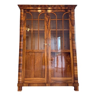Biedermeier Display Cabinet in Walnut For Sale
