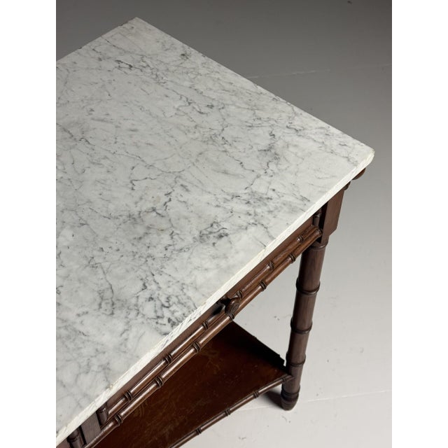 Brown Antique Side Table in Faux Bamboo, 1900 For Sale - Image 8 of 18