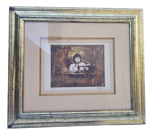 Alan Kleinmann, Portrait Composition, 1980s, Lithograph, Framed