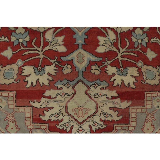 Textile Oversized Antique Turkish Hereke Rug With Red & Beige Medallion - Rug & Kilim For Sale - Image 7 of 9