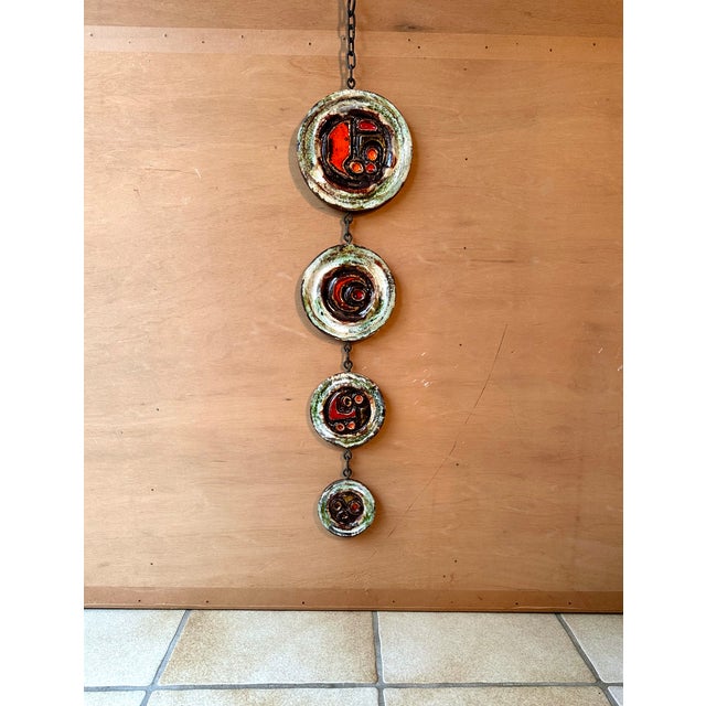 Brutalist Sculptural Glazed Ceramic Art Wall Relief from Ruscha, West Germany, 1960s For Sale - Image 14 of 18