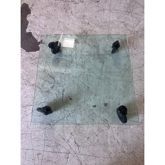 1980s Vintage Modern Rolling Glass Coffee Table by Gae Aulenti for Fontana Arte For Sale - Image 5 of 7