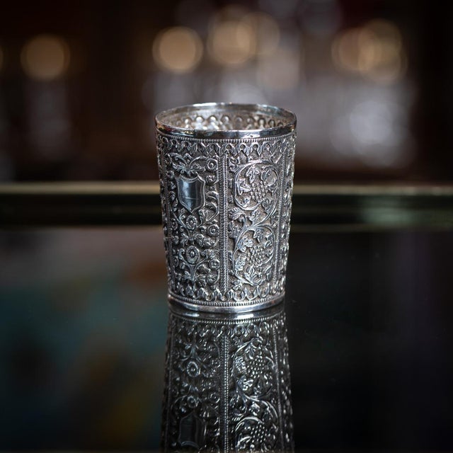 Antique 19th Century Indian Kutch (Cutch) solid silver beaker. This exceptionally fine beaker is finely decorated...