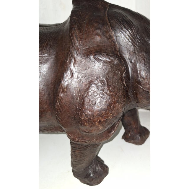 Vintage Stool in the Shape of a Rhinoceros in Cowhide Leather, 1970s For Sale - Image 12 of 13