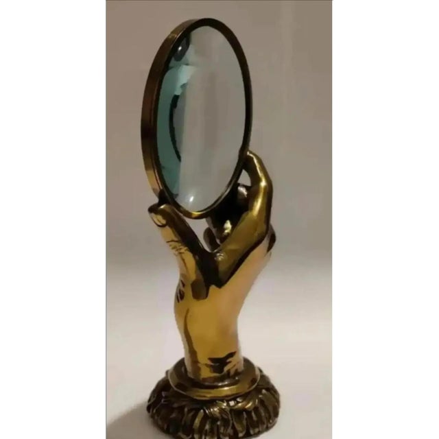 Maitland - Smith Late 20th Century Maitland-Smith Figural Hand Shaped Desktop Magnifying Glass For Sale - Image 4 of 13