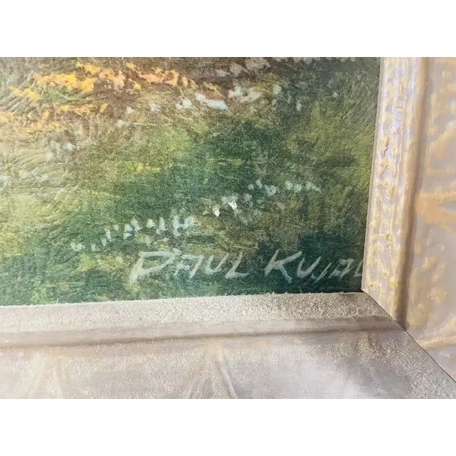 Paint 1900's, Oil on Board Impressionstic Landscape Painting Signed Paul Kujal For Sale - Image 7 of 8