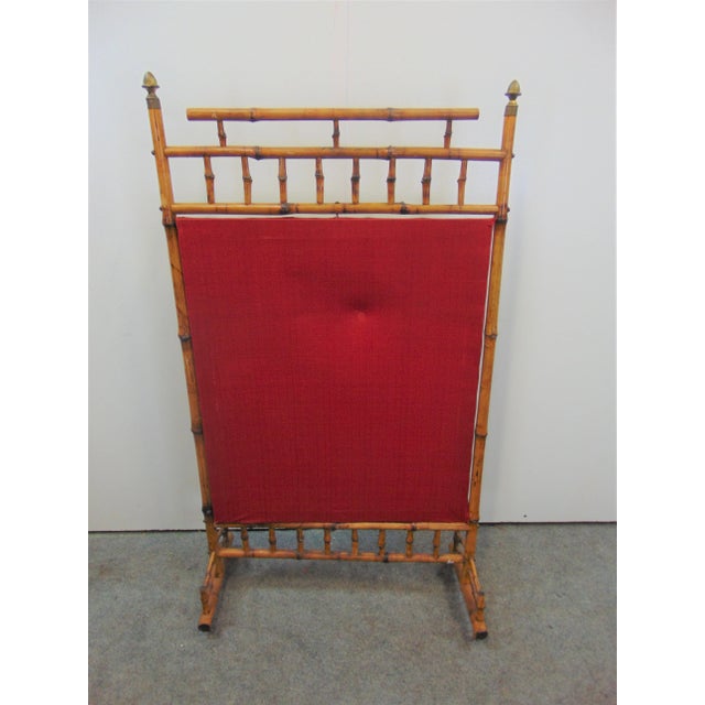 Late 19th Century Aesthetic Victorian Bamboo Firescreen For Sale - Image 5 of 8