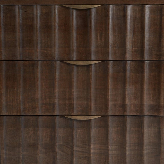 2020s Harlow Chocolate Fluted Wood Organic Modern Dresser For Sale - Image 5 of 7