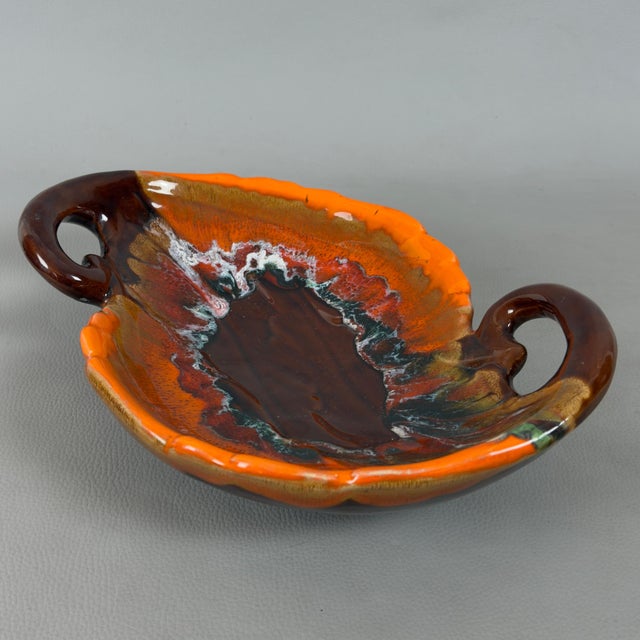 Majolica Centerpiece with Lava Effect Enamel from Vallauris, 1970s For Sale - Image 11 of 11