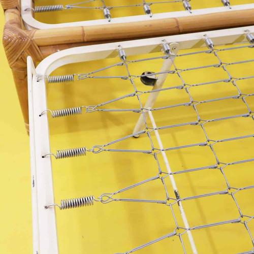 Woven Bamboo Sofa Bed with Double Pull-Out Mattress For Sale - Image 12 of 14
