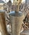 Vintage/Retro Brass Bronze-Tone Ceramic Stoneware Cylindrical Table Lamps - a Pair For Sale In Phoenix - Image 6 of 8