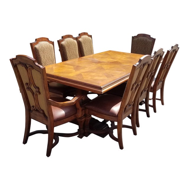 Stanley Grande Balustrade Pedestal Dining Room Chairs Set of 8 Chairish