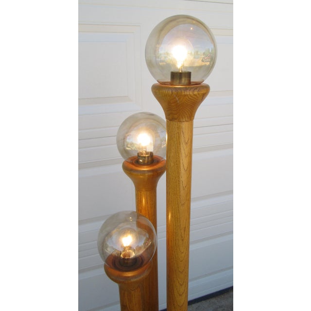 Postmodern Late 20th Century Modeline Honey Oak Floor Lamp by Charles Gibilterra For Sale - Image 3 of 18