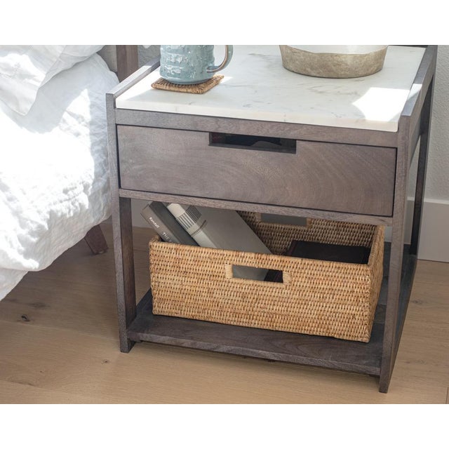 Artifacts Rattan Rectangular Shelf Basket with Side Handles in Honey Brown - 16" For Sale In Houston - Image 6 of 8