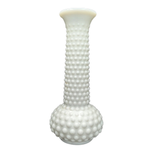 Vintage MCM E. O. Brody White Hobnail Milk Glass Bud Vase