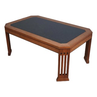 Stickley Mission Rectangular Granite Inset Coffee Table For Sale