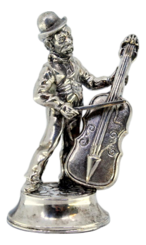 Silver Musician Playing the Cello