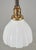 Traditional Early 20th Century Traditional White Milk Glass Brass Pole Pendant Light - Restored For Sale - Image 3 of 6