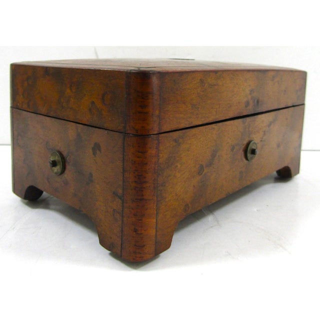 Antique 19th Century Swiss Cylinder 4 Song Wooden Marquetry Inlay Music Box For Sale - Image 4 of 15