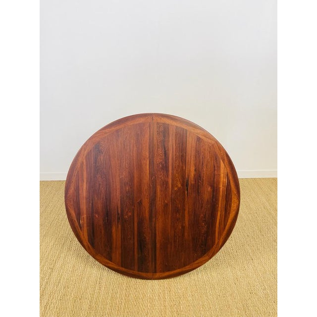 Scandinavian Walnut Round Extendable Dining Table, 1960s For Sale - Image 12 of 13