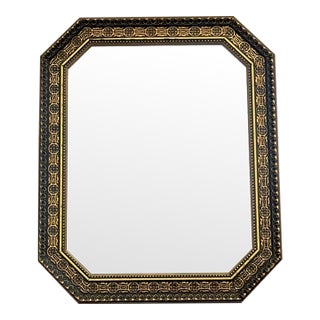 Vintage Gilt Octagonal Wall Mirror With Ornate Frame For Sale