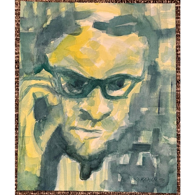 Modern 1990 Portrait of a Man by Beth Cowen For Sale - Image 3 of 3