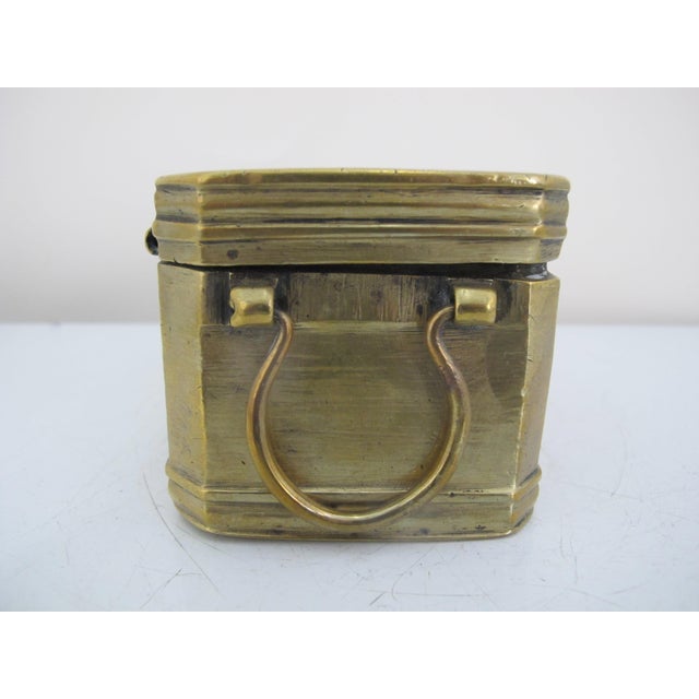 Antique Mindanao East Indian Brass Copper Inlay Betel Nut Snuff Box For Sale - Image 4 of 11