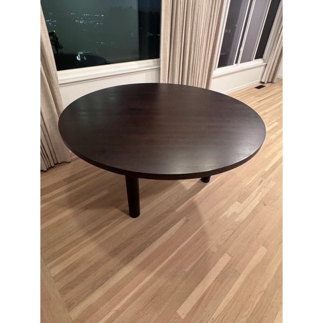Brown Modern Solid Oak Dining Table in Luxurious Dark Wood Tone For Sale - Image 8 of 14