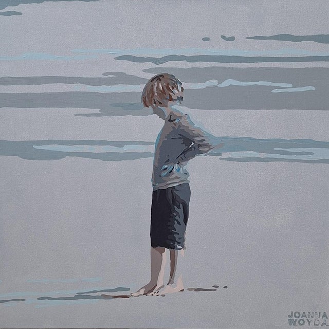Joanna Woyda, The Beach: In the Shades of Grey, 2026, Acrylic on Canvas For Sale - Image 3 of 3