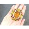 Bochic "Orient" Vintage Lemon Citrine & Multi Gem Ring - 18K Gold & Silver For Sale - Image 9 of 18