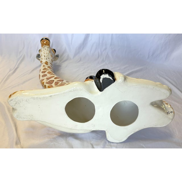 Vintage Large Hand Painted and Signed Ceramic Giraffe C1994 For Sale - Image 12 of 12