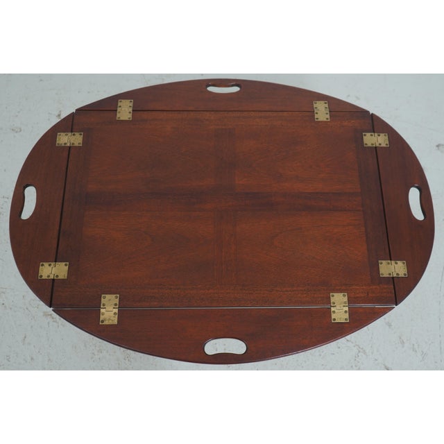 1980s Vintage Mahogany Butler’s Tray Coffee Cocktail Table For Sale - Image 5 of 16