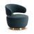 Boho Chic Austin Dark Teal Velvet Swivel Chair For Sale - Image 3 of 7