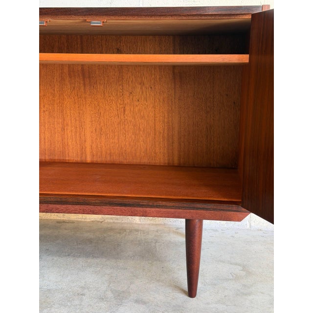 Wood Rosewood Sideboard Credenza Storage Unit With Hinged Doors Denmark Mid-Century Modern 1960s For Sale - Image 7 of 10