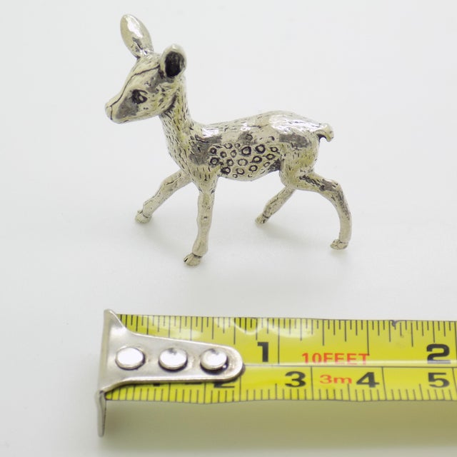 Vintage Italian Handmade Genuine Silver Fawn Deer Figurine, 1970s For Sale - Image 9 of 10