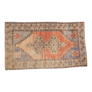 Vintage Distressed Oushak Rug - 3'5" x 5'11" For Sale