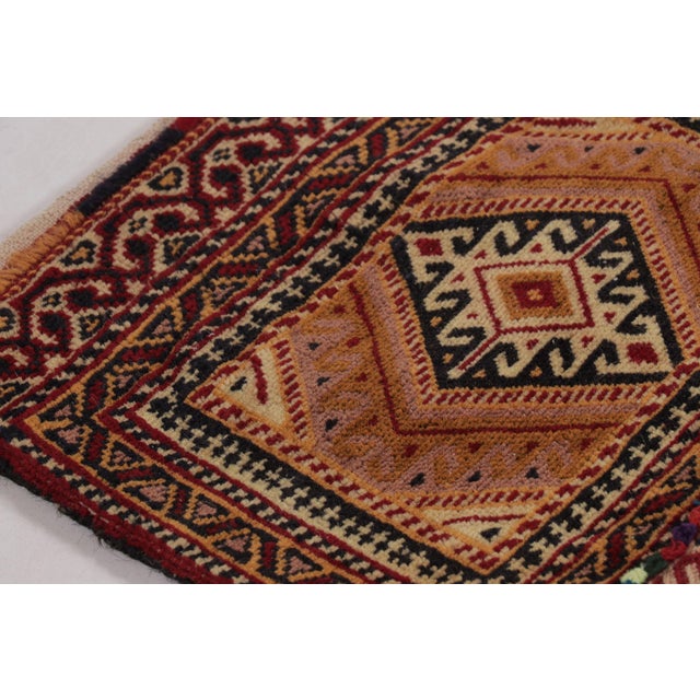 Tribal Vintage Persian Saddle Bag Rug With Geometric Patterns - Rug & Kilim For Sale - Image 3 of 9