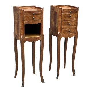 1950s Pair of French Louis XV Style Nightstands For Sale