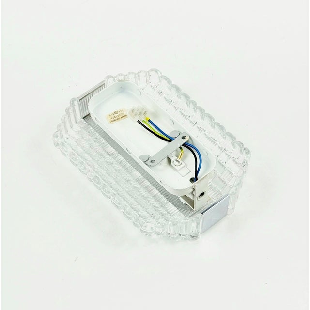 Mid-Century Modern Glass and Chrome Wall Sconce from Kaiser Leuchten, Germany, 1960s For Sale - Image 6 of 9