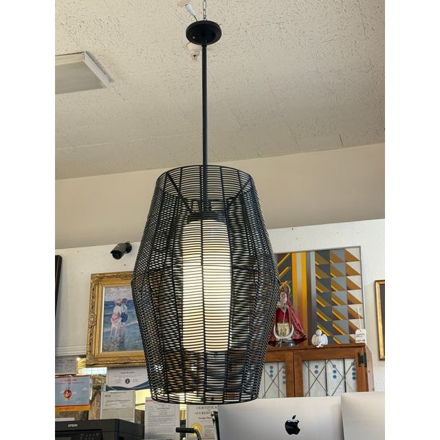 Coastal Arhaus Coastal Style Pendant, Black For Sale - Image 3 of 12