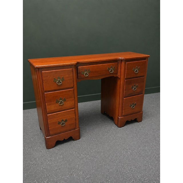 Mid-Century Modern Mid-20th Century Continental Furniture Co. “John Hawks” Colonial Mahogany Executive Desk For Sale - Image 3 of 10