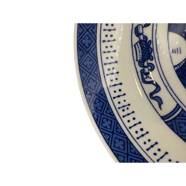 Mid 20th Century Imperial Standard China Blue and White Chinoiserie Plates — Set of 8 For Sale - Image 15 of 17