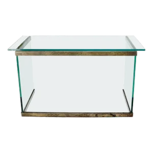 Thick Glass Top Glass Base Writing Table Compact Desk