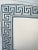 Natural light cream/beige belgium linen, with indigo blue greek key trim. Trim is approx two and a quarter inches wide....