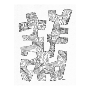 1989 William Glen Davis Totem Drawing