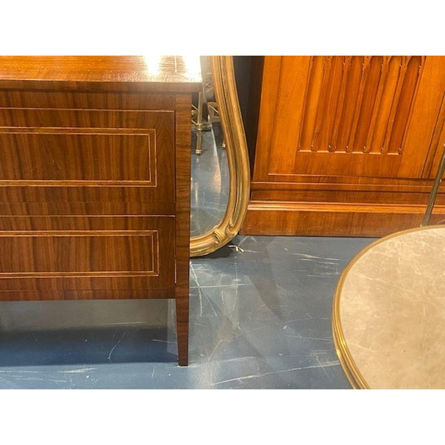 Pair of Italian Walnut Inlaid Side Tables For Sale - Image 4 of 8